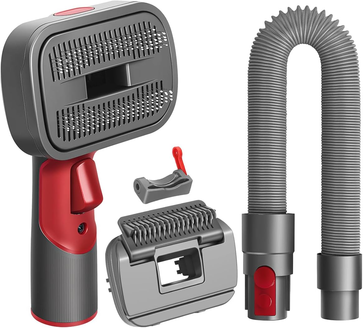 2-in-1 Suction Brush for Cats and Dogs Compatible with Dyson Gen5 V15 V12 V11 V10 V8 V7, Ideal for Removing Loose Hair, Dandruff, Undercoat and Tangles