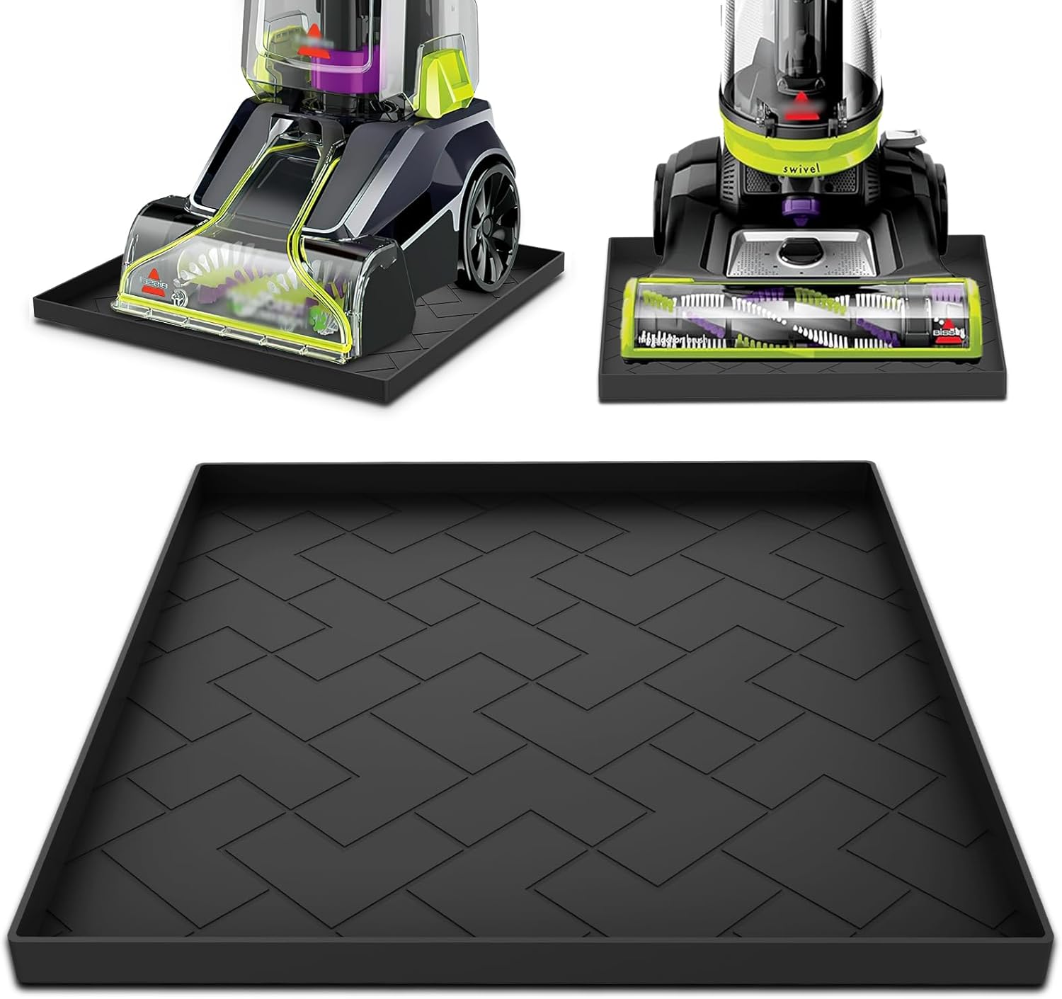 Vacuum Cleaner Silicone Mat 16 x 15 x 0.9 inch Silicone Upright Mat for Bissell, Shark, Eureka, Dyson, Oreck, Tineco and More - Protects Floors