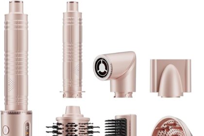 7MAGIC 7 in 1 Air Styler, Ionic Hair Dryer, Hot Air Brush, Straightening Brush, Automatic Curling Curler, Multifunctional Modelers, No Heat Damage, with Travel Case