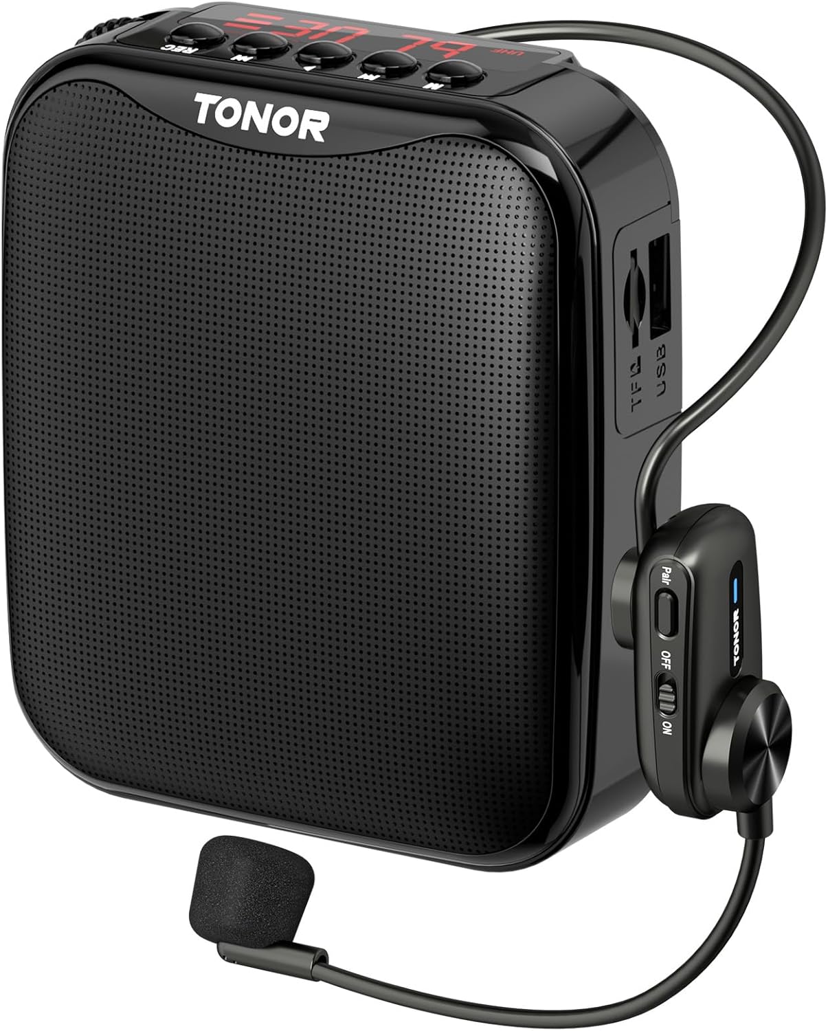TONOR 15W Portable Voice Amplifier for Teachers, Bluetooth Voice Amplifier with Microphone for Wireless Headphones, Rechargeable PA System for Teaching/Fitness Instructors/Speech, 25M