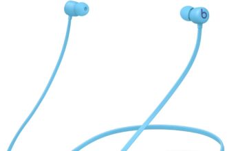 Beats Flex Wireless Earbuds - Chip for Apple W1 Headphones, Magnetic Earphones, Class 1 Bluetooth Earphones, 12 Hours Listening Time - Light Blue