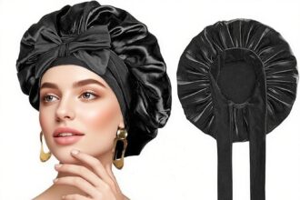 Silk Sleep Cap Satin Large Double Layer Sleep Cap for Women