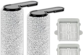 Pack of 5 Replacement F25 Brushes and HEPA Filters for Roborock F25 LT/RT/ACE/ALT/ACE Combo/Combo/GT Vacuum Cleaners, 2 Brush Roller, 3 HEPA Filters