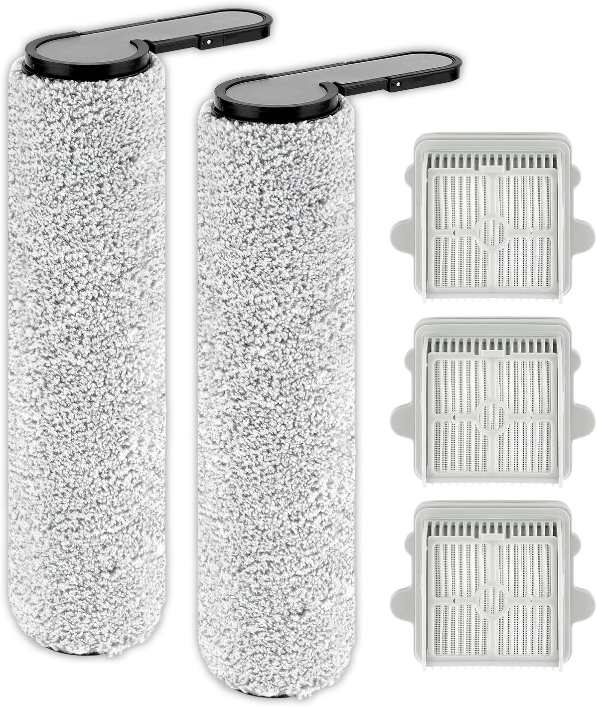 Pack of 5 Replacement F25 Brushes and HEPA Filters for Roborock F25 LT/RT/ACE/ALT/ACE Combo/Combo/GT Vacuum Cleaners, 2 Brush Roller, 3 HEPA Filters