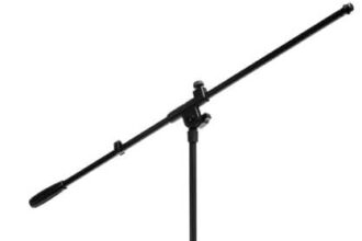 Proel RSM180 Professional Microphone Stand, Tripod with Nylon Giraffe Joint for Karaoke and Live (Black)