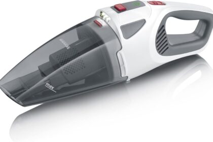 SEVERIN HV 7146 Cordless Vacuum Cleaner, 120 W, Vacuum Solids and Liquids, Autonomy 30 min, 2 Power Levels, Turbo Brush, LED Light, 44 x 12.5 x 13.5 cm, Grey/Red