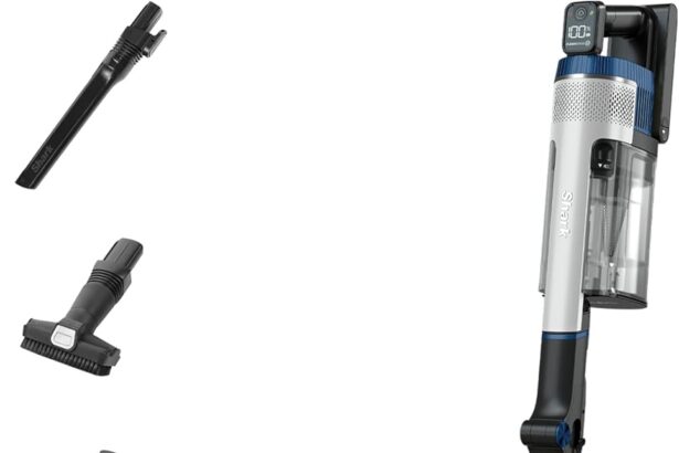 Shark Stratos Pet Pro Stick Cordless Vacuum Cleaner with Anti Hair Wrap Plus, Clean Sense IQ, DuoClean, 60 Minutes, Removable Battery, 4 Accessories, Anti-Allergy, White/Navy Blue IZ402UKTSB