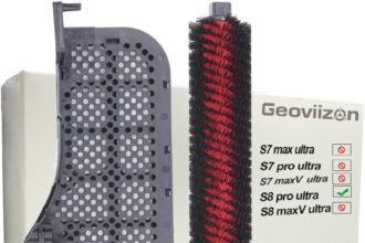 Onyx3 Replacement Cleaning Brush and Water Filter - Accessory Compatible with Roborock S8 Pro Ultra Automatic Empty Wash Fill Dock (for S8 Pro Ultra)