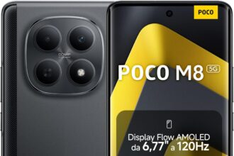 XIAOMI POCO M8 5G, Smartphone 8+256GB, AMOLED FIoW Display 6.77" 120Hz, Snapdragon® 6 Gen 3, Dual AI 50MP Camera, 7.35mm 3D Curved Design, Black, 2 Year Warranty, Charger Not Included